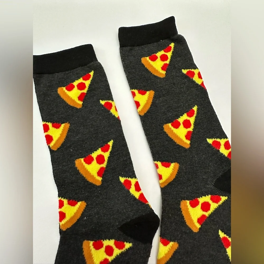 NWOT Men’s Pizza Graphic Socks in Dark Gray One Size